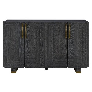 Luxystar 54" 4-Door Vintage Sideboard Cabinet with Storage and Adjustable Shelves for Dining and Living Room, Black - 1 of 4