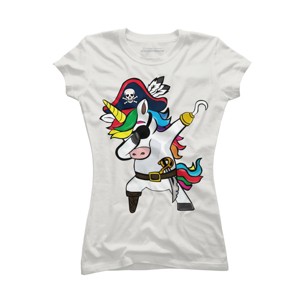 Junior's Design By Humans Dabbing Dance Pirate Unicorn Gifts Funny Halloween Costume Gift By lukesstore T-Shirt - 1 of 3