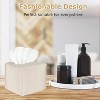 LunaLulinlk 2 Pack Tissue Box Holder, Tissue Box Cover Square, PU Leather Tissues Cube Box Cover, Decorative Woven Facial Tissue Holder White Square - 3 of 4