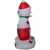 Gemmy Christmas Airblown Inflatable Snowman in Stocking Races Scene, 4 ft Tall, Multicolored - 2 of 2