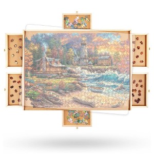 Wooden Jigsaw Puzzle Table - 1 of 4