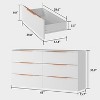 FUFU&GAGA Dresser 6 Drawer Minimalist Style in White - 3 of 4