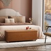 Storage Ottoman Bench, Ottoman Foot Rest, Mid-Century Modern, Synthetic Leather with Stitching, Dual Safety Hinges, 670 LBS Load, End of Bed Bench - 4 of 4