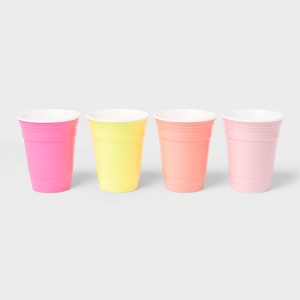 4pk 16 fl oz Reusable Tumblers Warm Tone - Sun Squad™ - 1 of 4