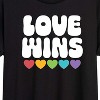 Women's - Instant Message - Love Wins Rainbow Hearts Oversized Graphic T-Shirt - 2 of 4