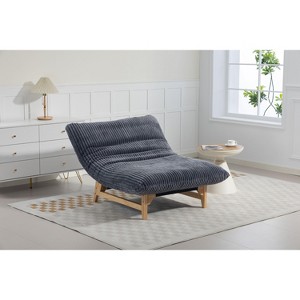 Okak Modern Armless Oversized Corduroy Bean Bag Sofa Chair with Backrest,Deep Seat Single Sofa for Living Room,Apartment,Guestroom - 1 of 4