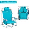 FURNIinspire Outdoor Portable Chair Adjustable Back with Storage Pockets for Relaxation and Fun, Mint Green, 24.8"*25.6"*32.28" - 4 of 4