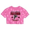 NFL Atlanta Falcons Girls' Short Sleeve Bubble Tie-Dye Cropped T-Shirt - image 2 of 3