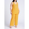 ELOQUII Women's Plus Size Racer Sweater Top With Scalloping - 4 of 4