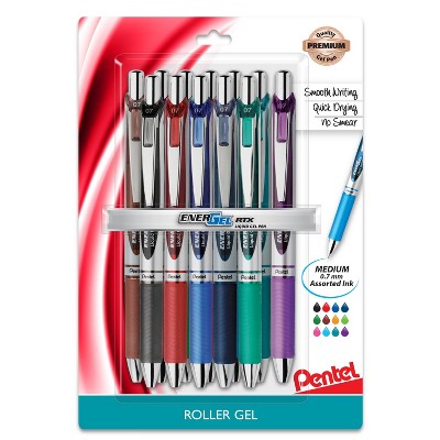 12ct Gel Pens EnerGel RTX 0.7mm Medium Line Assorted Ink - Pentel