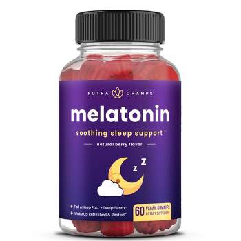 NutraChamps Melatonin Soothing Sleep Support Gummies - 60 Vegan Chewables