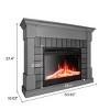 Kismile 50" Electric Fireplace with Mantel,Electric Fireplace TV Stand,Adjustable Realistic LED Flame with Remote Control (Gray) - 4 of 4
