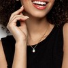 EVERLY JEWELRY | 14K Yellow Gold Cultured Freshwater Pearl and Created Gemstone Drop Pendant with Chain, 17 inch - Multiple Created Gemstone Options - 2 of 4