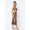 Slickblue Animal Print Midi Dress with Strap Accents & Waist Side Cutouts, Modern Brown Design, S-L - 4 of 4