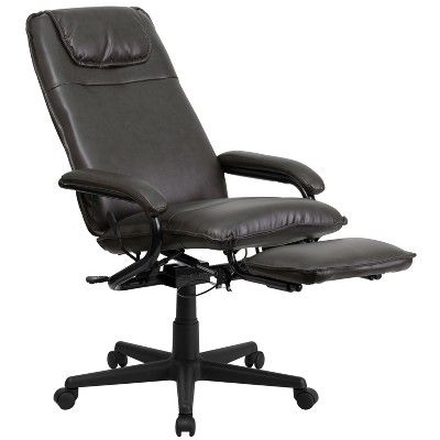 Ergonomic High Back Brown LeatherSoft Swivel Executive Chair with Arms