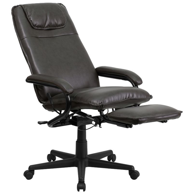 Flash Furniture High Back LeatherSoft Executive Reclining Ergonomic Swivel Office Chair with Arms, 4 of 11