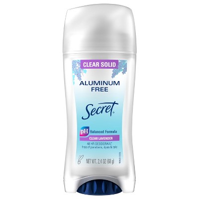 Secret Aluminum Free Deodorant for Women, Clear Solid, Lavender, 2.4 oz