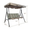 Kozyard Alicia 3-Seats Patio Swing Chair with Cushions, Durable Steel Frame, Adjustable Canopy, and Removable Cushions - 4 of 4