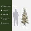 LuxenHome Pre-Lit Snowy Branches Slim Artificial Cedar Christmas Tree with Metal Stand - 4 of 4