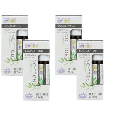 Aura Cacia Eucalyptus Essential Oil Clearing Roll-On - Case of 4/0.31 oz
