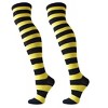 Striped Patterned Over the Knee High Socks from the Sock Panda (Women's Sizes Adult Medium) - Yellow and Black - 3 of 4