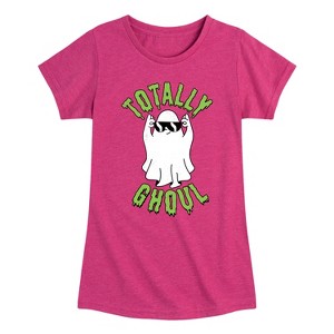 Girls' - Instant Message - Halloween Ghost Totally Ghoul Fitted Short Sleeve Graphic T-Shirt - 1 of 4