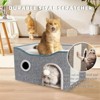 BENCMATE Pet Crates and Houses Foldable Cat Nest Side Table, Portable 2-in-1 Pet Bed and Furniture with Easy Storage, Gray, 16.5"*13.8"*3.9" - 2 of 4