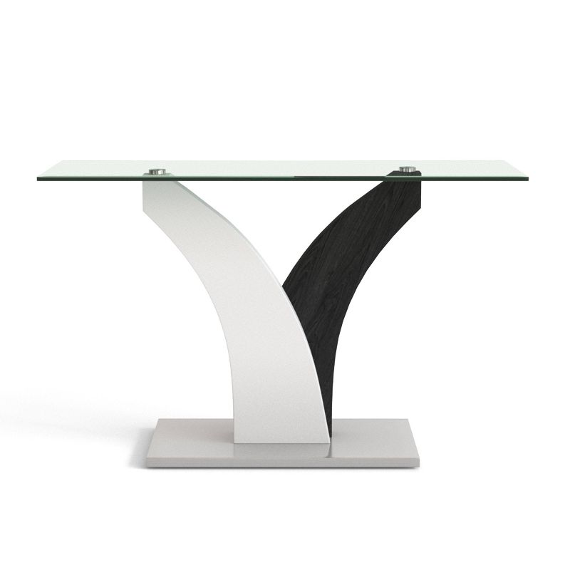 Niessa Contemporary Sofa Table White/Dark Gray/Chrome - HOMES: Inside + Out, 4 of 7