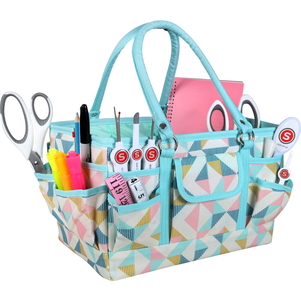 Photos - Accessory Singer Abstract Geo Print Storage Tote 