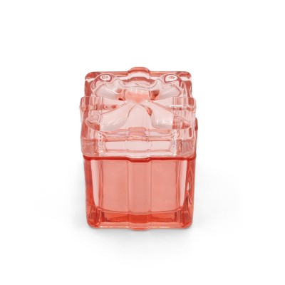 Tinted Glass Box with Pink Bow - Bullseye's Playground™
