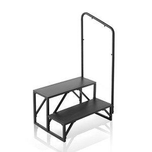 VEVOR RV Steps, 2-Step RV Stairs, 440 LBS Load Capacity, Thickened Carbon Steel, With Handrail, Non-Slip Steps for Safe Entry and Exit, Black - 1 of 4