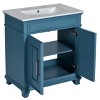 NicBex 30" Bathroom Vanity with Sink, Bathroom Cabinet Storage, 2 Soft Closing Cabinet Doors with Shelf for Bathroom, Blue - 3 of 4