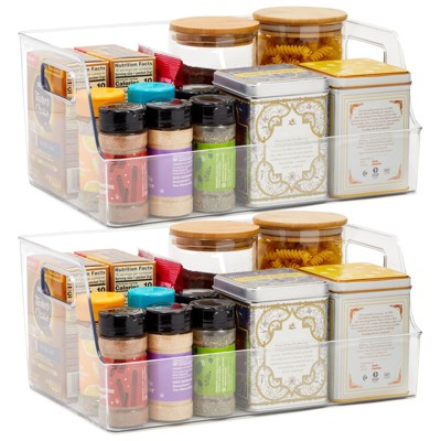 Okuna Outpost Stackable Pantry Storage for Food, and Fridge (Clear, 13 x 8.5 x 6 In, 2 Pack)