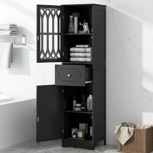 NicBex 63.8" Modern Matte Finish Bathroom Cabinet with Adjustable Shelves,2 Doors&1 Drawer,Freestanding Storage Cabinet for Bathroom - 1 of 4