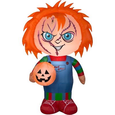 Gemmy Airblown Stylized Chucky, 5 ft Tall, Orange