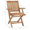 vidaXL Green Cushioned Teak Wood Patio Chairs - Set of 2 - Foldable and Durable - 2 of 4