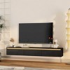 Floating TV Stand Wall Mounted with LED Lights & Charging Station, 65" Media Console for Living Room-3irtyhousy - 2 of 4