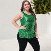 Anna-Kaci Women's Plus Size Sequin Tank Top Sleeveless Sparkle Blouse - 2 of 4