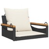 vidaXL Swing Bench with Cushions Black 24.8"x24.4"x15.7" Poly Rattan - 2 of 4