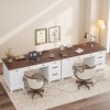 60" Executive Desk with Power Outlet, Home Office Desk with Drawers, Wooden Work Desk with File Cabinet, Computer Desk for Work, Study, Writing - 3 of 4