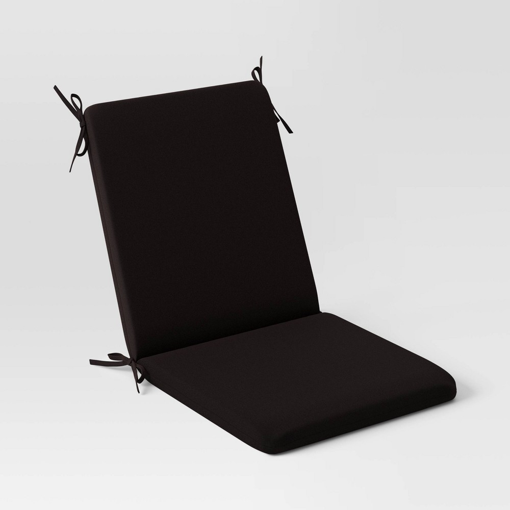 Photos - Pillow 43"x20" Outdoor Chair Cushion Black - Room Essentials™: Water-Resistant Pa