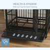 FURNIinspire Pet Crates And Houses Metal Pet Dog Cage Kennel With Lockable Wheels, Double Door And Removable Tray, Gray, 24.5"*36.3"*29.5" - 2 of 4