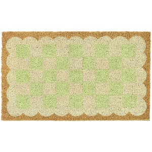 Balta Rugs 1'5"x2'5" Checkerboard Scallop Natural Papilio Coir Doormat - 1 of 4