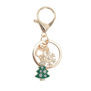 Unique Bargains Christmas Keychain Double Ring Lobster Clasp Zinc Alloy Multi-colored 3.15" 1 Pc - 1 of 4