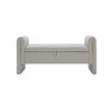 TiramisuBest Elegant Upholstered Storage Bench with Cylindrical Arms, Linen Fabric Ottoman with Iron Legs, White for Hallway Living Room Bedroom - 4 of 4