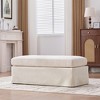 Sapphtopaz Modern Chenille Ottoman Bench with Thick Upholstered Entryway Bench with Durable Metal Legs Footstool for Living Room, Entryway - 2 of 4