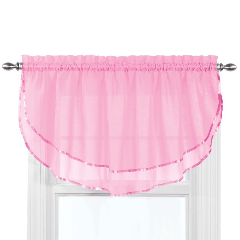 Collections Etc Elegance Sheer Ascot Window Valance, Allows Light to Enter While Maintaining Privacy - Decorative Accent for Any Room in, 1 of 4