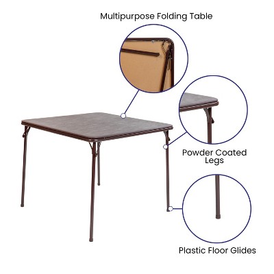Brown Foldable Vinyl Top Card and Game Table