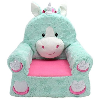 Soft Landing Sweet Seats Teal Unicorn Children's Soft Chair