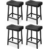 Counter Height Bar Stools, 24 Inch PU Leather Barstools with Heavy Duty Metal Legs, Thick Saddle Seats Breakfast Stools for Kitchen Island, Bar - 2 of 4